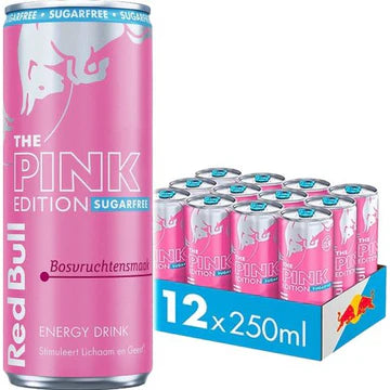 Red Bull Pink edition Sugarfree (bosvruchten) 12 x 25 cl